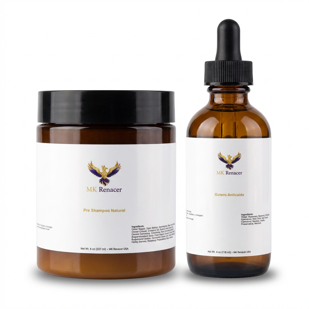 Kit Capilar MK Renacer | Pre-Shampoo (Prepoo) + Gotero Anticaída y Crecimiento